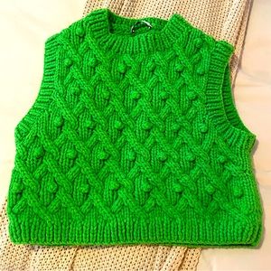 Zara handcrafted chunky knit sweater vest